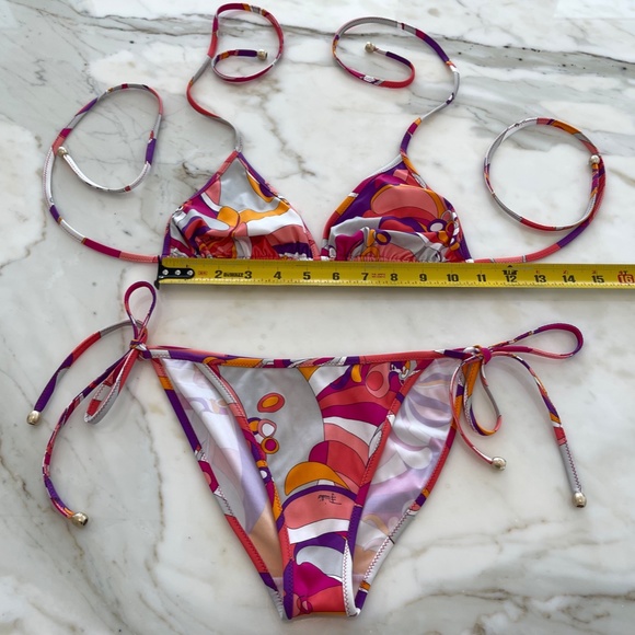 EMILIO PUCCI PINK MULTI BIKINI SIZE IT 42 / US 8 - Picture 7 of 16